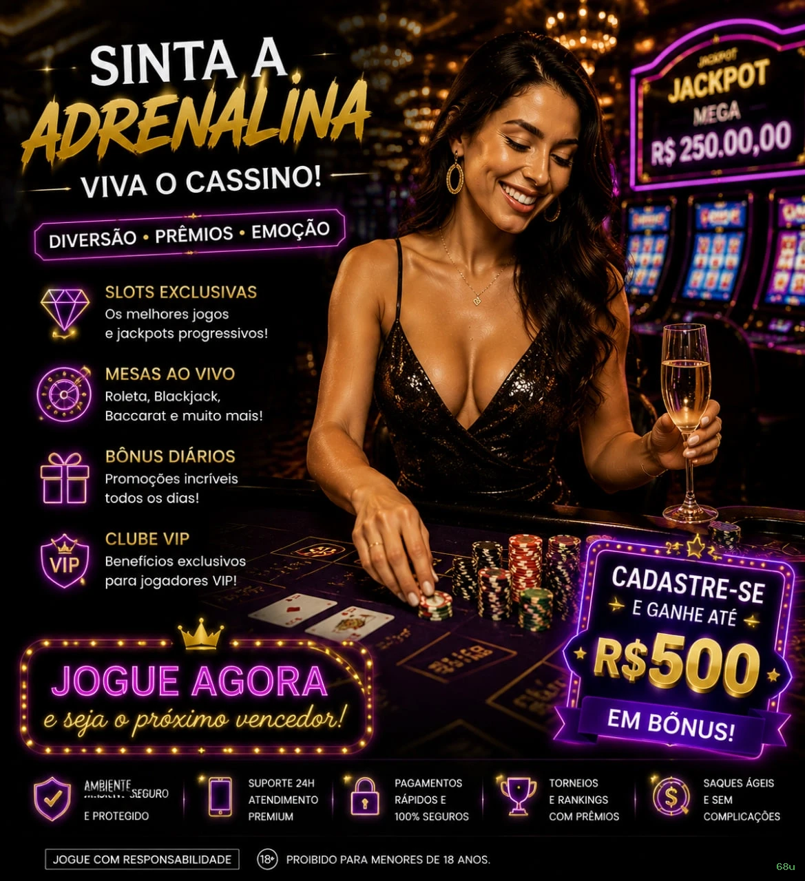 Métodos de pagamento aceitos na 68u
